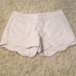 White scalloped shorts size XS